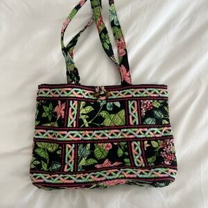 Vera Bradley Black and Pink Floral Tote
